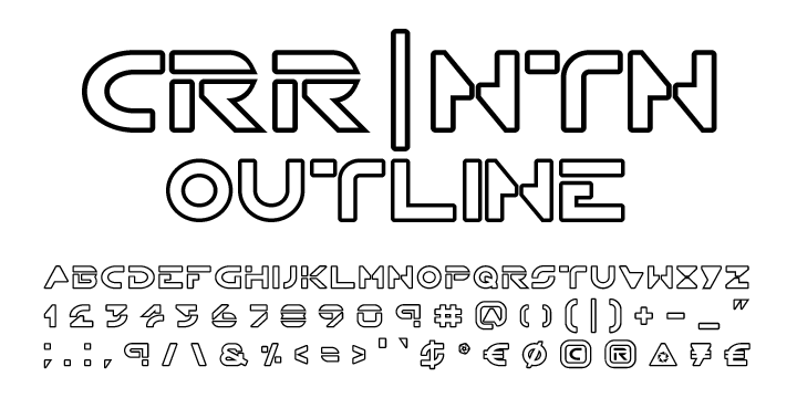 Пример шрифта CRR NTN Outline